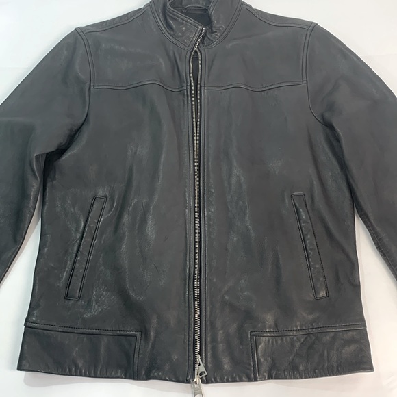 Men’s All Saints Astoria buttery soft lamb leather jacket size medium - Picture 7 of 16